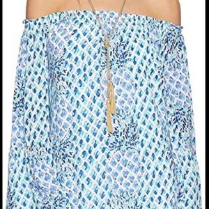 Lily Pulitzer blue off shoulder Nevie dress